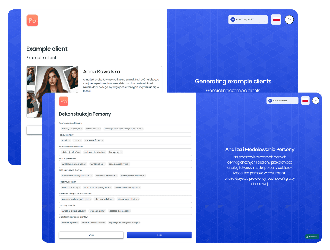 Sztuczna inteligencja od fasttony.com pisze treści reklam i postów